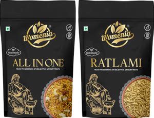 Womenia All In One 350 Gm + Ratlami 180 Gm Mild Spicy Handmade Namkeen ...