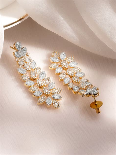 Floral Cascade Diamond Drop Earrings – Rubans