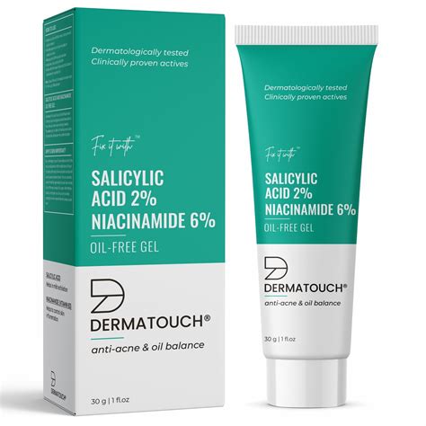 DERMATOUCH Salicylic Acid 2% Niacinamide 6% Anti-Acne Oil-Free Gel For ...