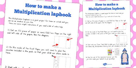Multiplication Lapbook Instructions (teacher made) - Twinkl
