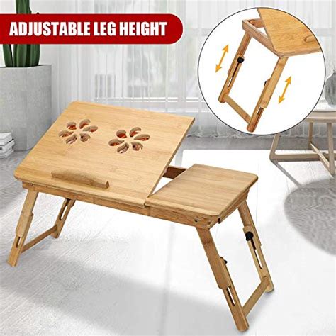 Buy Juxori 100% Portable Bamboo Laptop Stand Foldable Desk Notebook ...