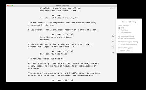 (CONT'D) and Parenthetical Extensions — Slugline