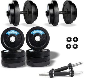 Watson Rubber Weight Plates (2.5kg x 8 =20kg), 14 inches cast Iron ...