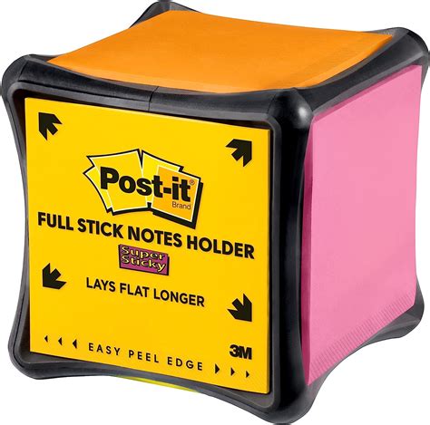 Post-it Super Sticky Full Stick Notes Holder, 3x3 in, 6 Pads/Holder ...