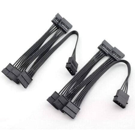 Large 4 Pin IDE 1 To 5 SATA Hard Disk Interface Power Cord ...