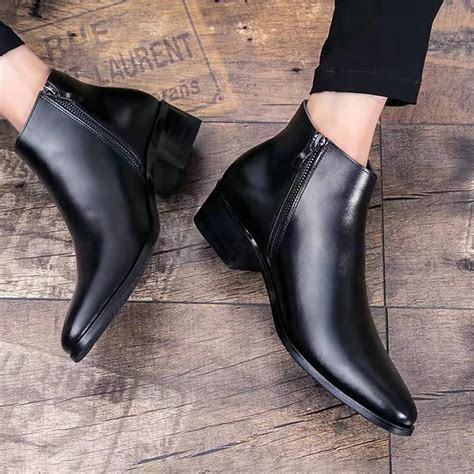 Spring-Autumn-British-Versions-Men-s-Boots-Ankle-Pointed-Toe-High-Heel ...