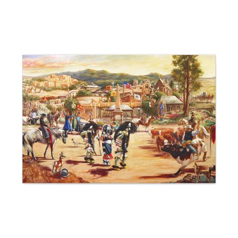 Canvas Santa Fe City Print-new Mexico Capital City Artwork-santa Fe ...
