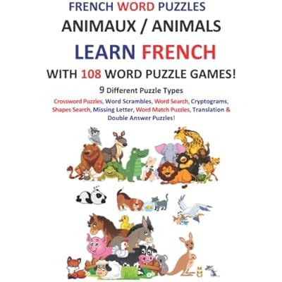 LEARN FRENCH with WORD PUZZLES: ANIMALS / ANIMAUX: | Ubuy India