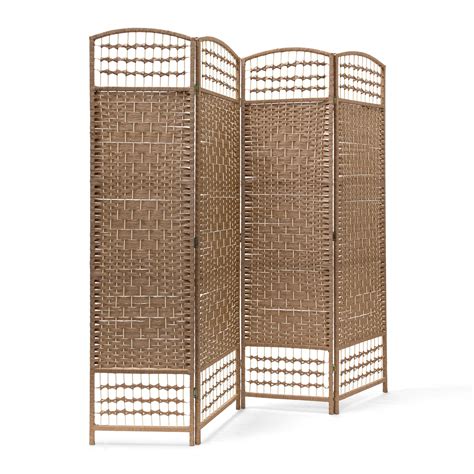 Buy Relaxdays 4 Panel Paravent 179 x 180 x 2 cm Folding Splitter Wood ...
