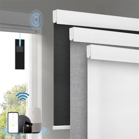 Motorized Blinds With Remote Free Solar Panels Cordless Smart Blinds ...