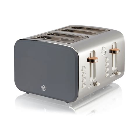 SWAN Gray 4-Slice Toaster (1600-Watt) in the Toasters department at ...
