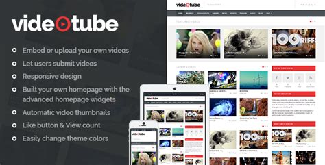 videotube a responsive video wordpress theme