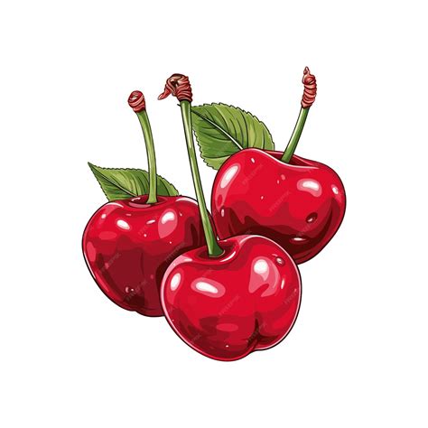 Premium Vector | Hand drawn cherry isolated white background