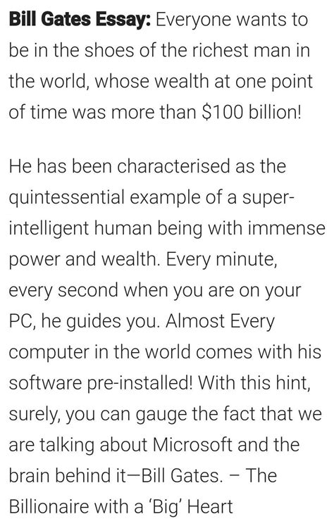 write a descriptive paragraph on Bill Gates in about 100-120 words ...