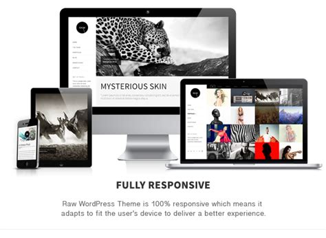 raw responsive photography wordpress theme