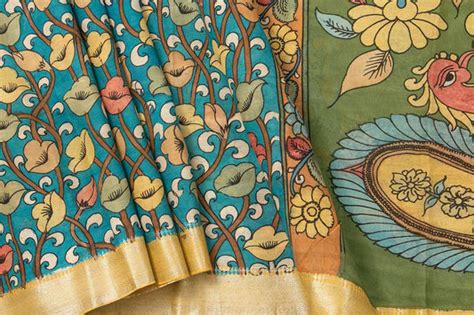 Buy Kalamkari Mangalgiri Silk Sarees Online – Panjavarnam