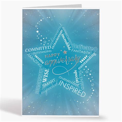 Anniversary Star - Business Employee Anniversary Cards