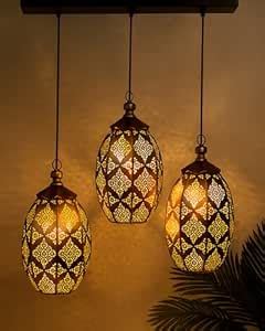 Buy Homesake 40Watts LED 3 Lights Linear Cluster Chandelier Antique ...