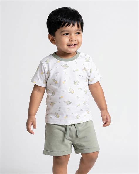 Twingle 100% Organic Cotton T-shirt & Shorts Set-No Itchy Tags-Shoulder ...
