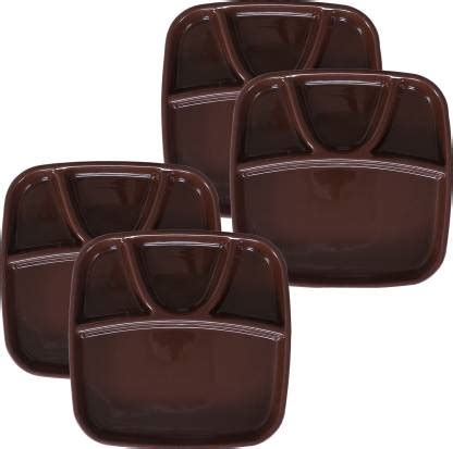 KUBER INDUSTRIES Plastic Serving Plate Set For Dinner With 4 Partitions ...