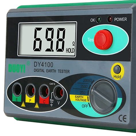 CLUB BOLLYWOOD® Digital Grounding Resistance Meter Voltage Range 0-30V ...