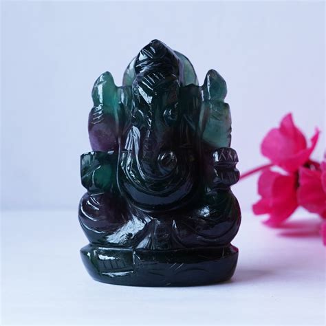 Green Fluorite Lord Ganesha Carving – Zhupuk International