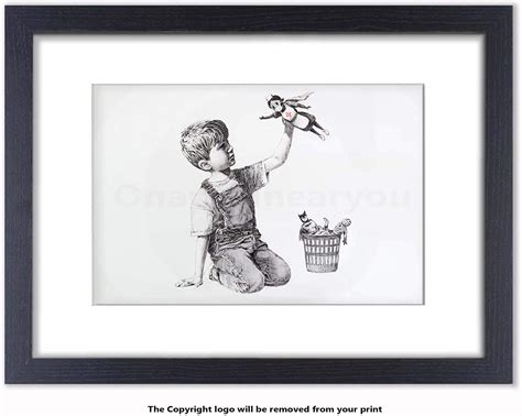 Buy Laminated s Banksy - Superhero Nurse - Framed WHITE ed - Art Print ...