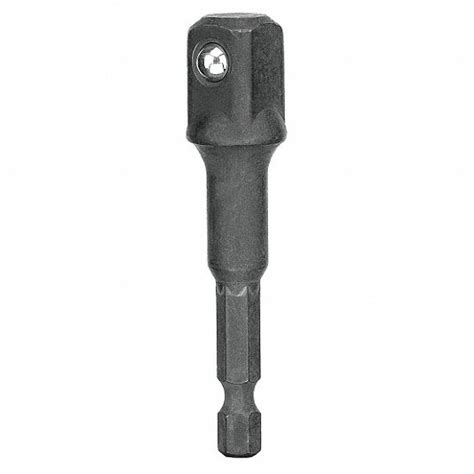 DEWALT, 1/4 in Input Drive Size, Black Oxide, Hex Drive Socket Adapter ...