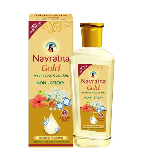 Buy Navratna Gold Ayurvedic Cool Oil | Goodness of Almonds | Non-Sticky ...