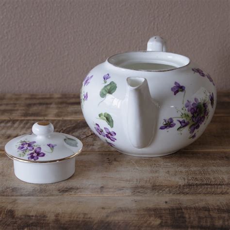 イギリス アンティーク 食器 ハマースレイ ビクトリアンバイオレット すみれ 花柄 ティーポット #210127 ヴィンテージ 陶器 ...