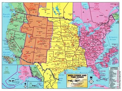 Image result for Area Code and Time Zone Map