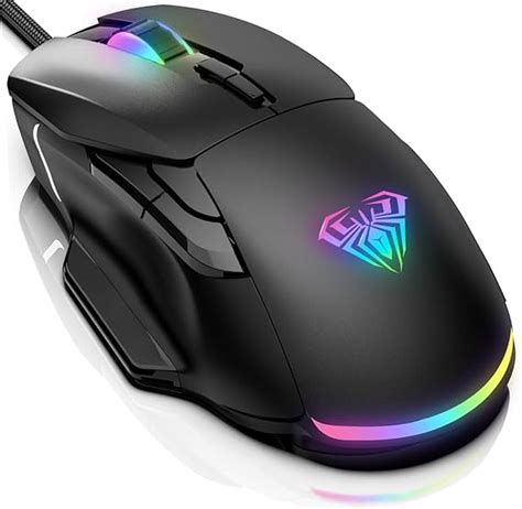 AULA Gaming Mouse, 12800 DPI RGB Wired Gaming Mouse with 13 Backlit ...