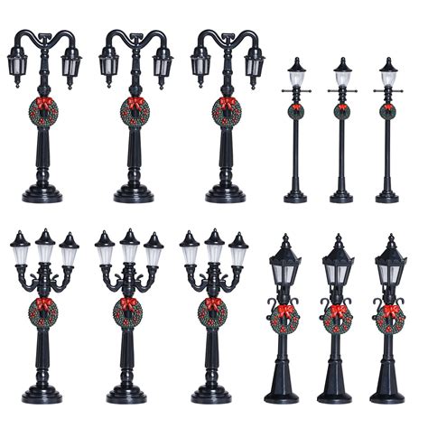 Buy 12 Pieces Christmas Mini Street Light Models Miniature Street Lamp ...