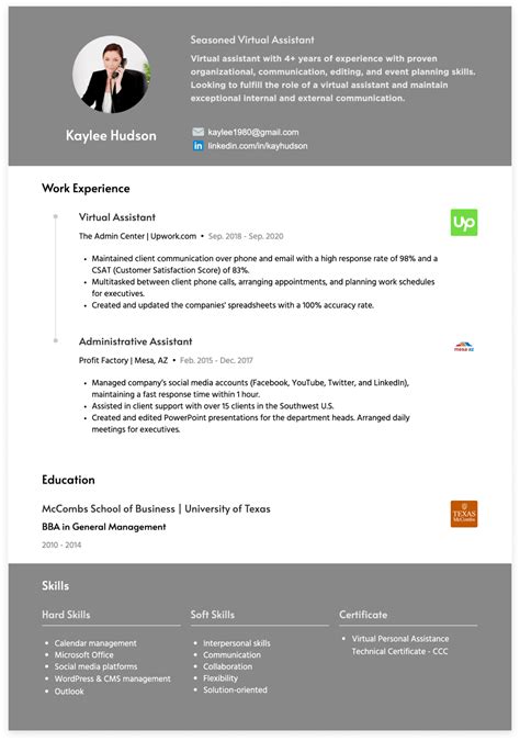 Image result for Virtual Assistant Resume