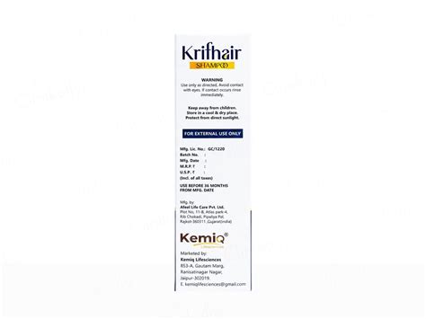 Buy Kemiq Krifhair Strengthening Shampoo Online at Best Price | Clinikally