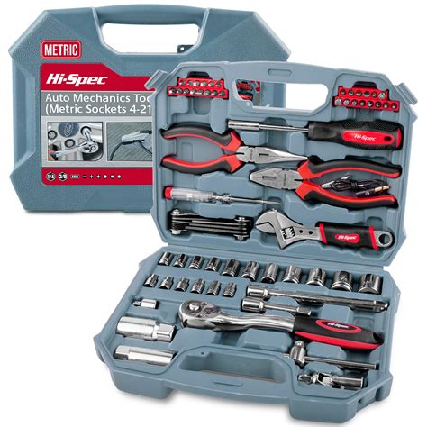 Hi-Spec 67pc Metric Auto Mechanics Tool Kit Set. Complete Essential ...