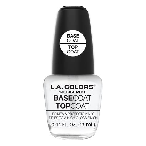 L.A. COLORS Instant Dry Nail Polish, Base Coat/Topcoat, Quick Set, High ...