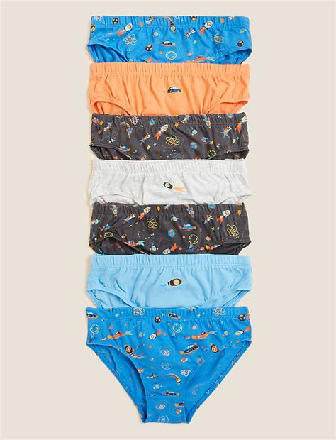 Buy 7pk Pure Cotton Space Briefs (2-10 Yrs) at Marks & Spencer