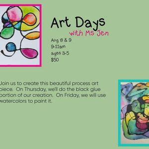 Art Days with Ms Jen: Black Glue & Watercolors, 501 Sunbury St ...
