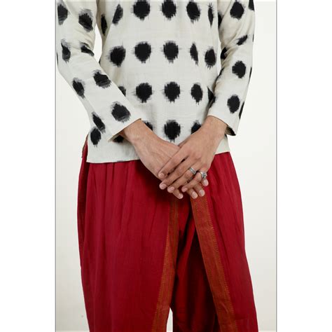 Short Kurta with pre-stitched Dhoti – Red Earth