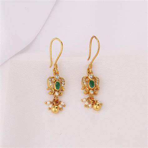 Buy 925 Silver Earrings Online | Gold Plated Silver Jhumkas Earrings ...