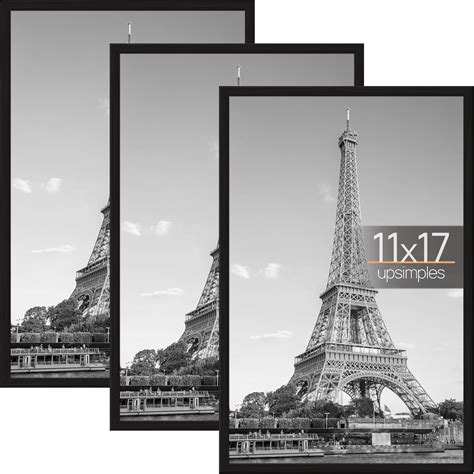 upsimples 11x17 Picture Frame Black 3 Pack, Large Picture Poster Frames ...