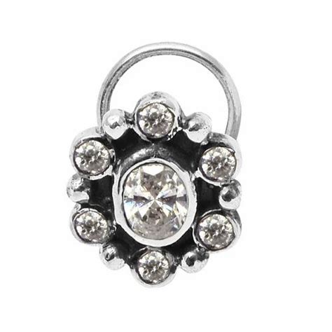 925 Sterling Silver Nose Pin - SHNP0112 925 Sterling Silver Nose Pin ...