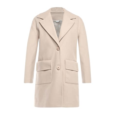 Buy Women Solid Cream Overcoat Online - 581747 | The Collective