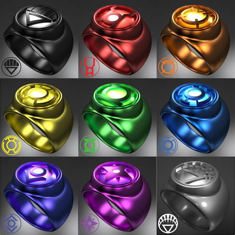 Blackest Night - 3D Renderings of Lantern Corp Power Rings