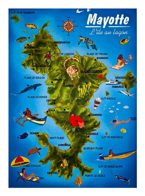 Detailed tourist map of Mayotte Island | Mayotte Island | Africa ...