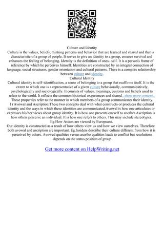Cultural Identity Essay Example 的图像结果