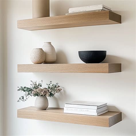 Solid White Oak Floating Shelf in 2025 | Oak floating shelves, Floating ...