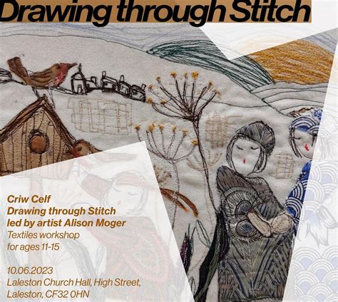 Criw Celf -Drawing through Stitch led by artist Alison Moger, Laleston ...