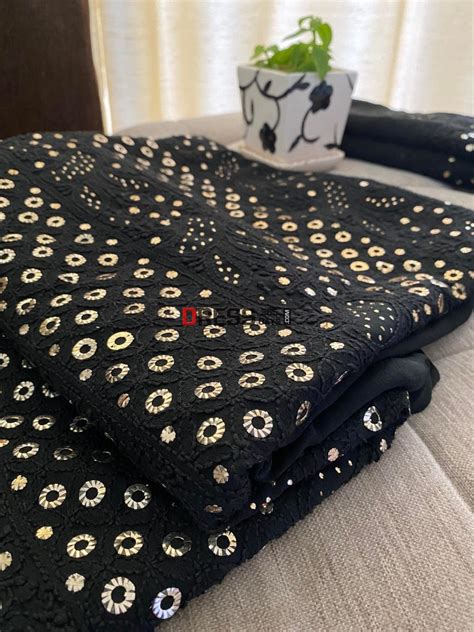 Black Chikankari Ring Mukaish Suit – Dress365days